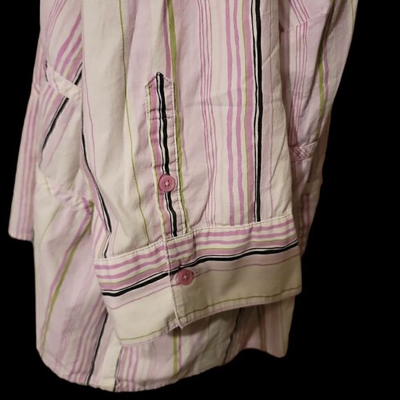 Lane Bryant Button Down Striped Tie front Blouse Size 26/28 - Picture 5 of 7